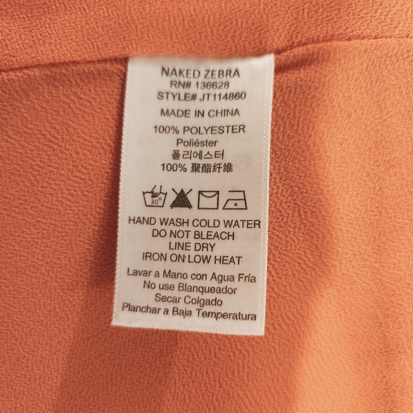 Naked Zebra Wrap Cami Blouse Tank Top Small - Picture 7 of 9